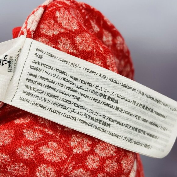 Abercrombie & Fitch Womens Size XL Floral Off the Shoulder Crop Top in Red 2585 - Picture 8 of 8